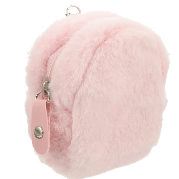 Plush Key Bag Fluffy Mini Backpack Keychain Purse Cute Toddler Purses Pink