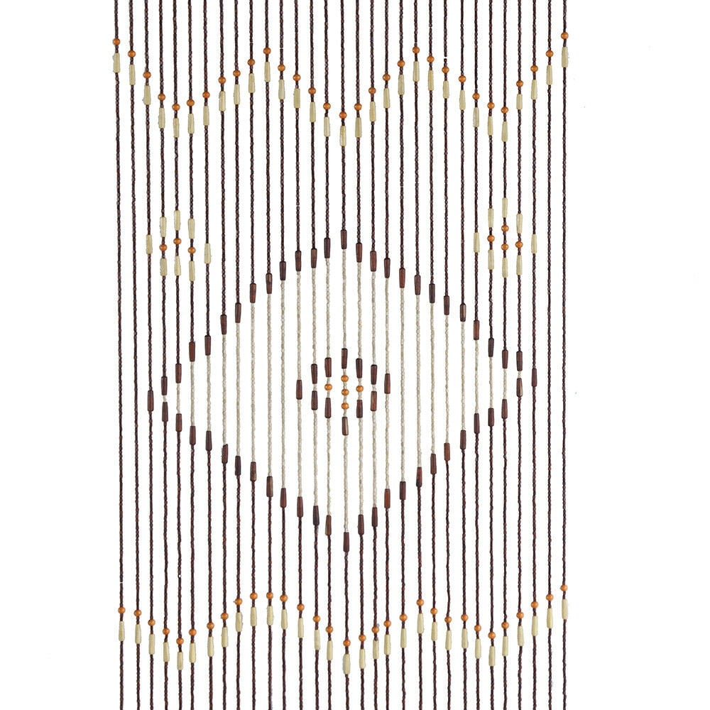 Coffee Retro Wooden Bead String Door Curtain Blinds Partition Curtain Porch for Bedroom Home