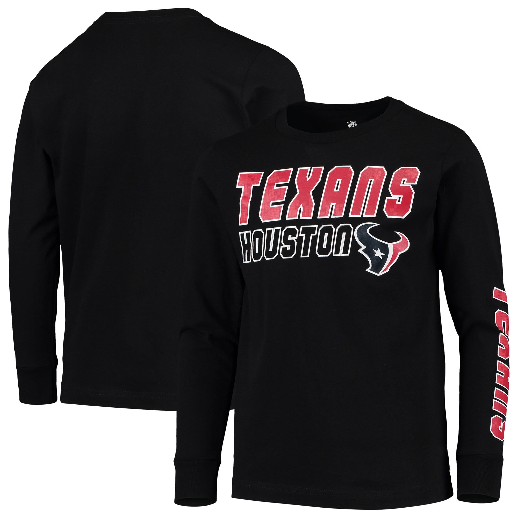 Youth Black Houston Texans Team Sleeve Hit Long Sleeve TShirt