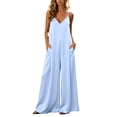 thumbnail image 3 of uublik Womens Jumpsuit Casual Loose Overalls Jumpsuits Wide Leg Pants Rompers with Pockets, 3 of 7