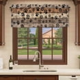 thumbnail image 6 of Brown Beige Curtain Valances for Windows, Kitchen Valance Window Treatments Panel 2 Pack, Rustic Farmhouse Dog Paw Vintage Rod Pocket Short Curtains for Bathroom Bedroom 54 x 18 Inch, 6 of 8