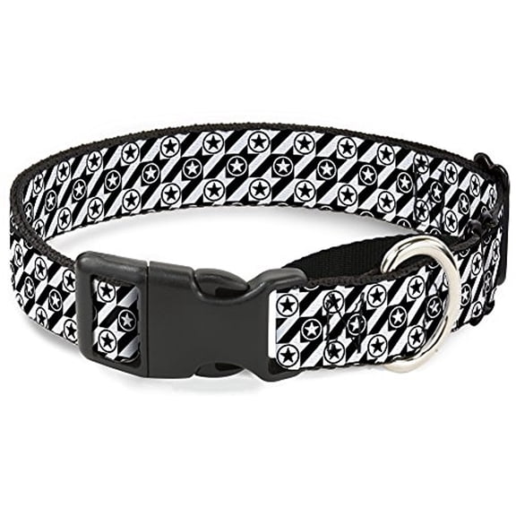 buckle-down houndstooth star black white martingale dog collar