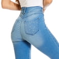thumbnail image 3 of Jeans Super Skinny Tiro Alto Stretch Mujer Juvenil Azul Bleach gris 11 Incógnita 110082, 3 of 5