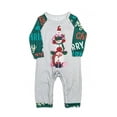 thumbnail image 6 of Elippeo Christmas Family Pajamas Matching Set, Snowman Print Long Sleeve T-shirt with Pants Sleepwear Loungewear, 6 of 8