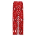 thumbnail image 4 of Red Bandana Pajamas For Women Loose Retro Night Pajama Pants Comfortable Sleepwear Bottoms Homewear, 4 of 6