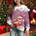 thumbnail image 2 of Girls' Cartoon Deer Head Crew Neck Long Sleeve Sweatshirt (2Y 14Y) Crop Hoodie 11-12 Years, 2 of 4