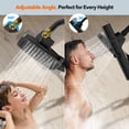 thumbnail image 2 of HOPOPRO Rain Shower Head with Handheld, High Pressure Dual Shower Heads with Hose, 2-In-1 Rainfall Showerhead Combo with Fixed Showerhead and Handheld Shower Wand, Tool-Free Easy Installation, 2 of 5