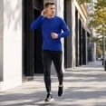 thumbnail image 4 of AZoiNM Men's Solid Long Sleeve T-Shirt Relaxed Fit Breathable Casual Top Athletic Wear, 4 of 9