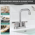 thumbnail image 3 of PARLOS Centerset Two-Handle Bathroom Sink Faucet with Metal Drain Assembly and Supply Hose, Brushed Nickel, 3 of 6