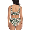 thumbnail image 3 of Kdxio Palm Trees and Tropical Print Women's 2 Piece High Waisted Wrap Spaghetti Strap Summer Swimsuit Bikini Set-, 3 of 7
