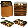 thumbnail image 1 of Verdelife 100pcs Paper Sushi Trays with Lids, Disposable Cookie Container Charcuterie Box, Black Take Out Boxes, Dinnerware To Go Containers Plates Desserts for Parties,Picnic,, 1 of 8