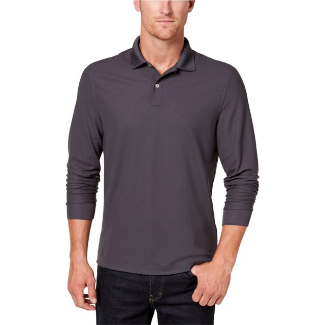 Polo de rugby Club Room para hombre LS Perfomance, gris, extragrande