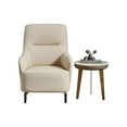 thumbnail image 2 of American Eagle EK-1018 Modern Cream Italian Top Grain Leather Accent Chair, 2 of 4