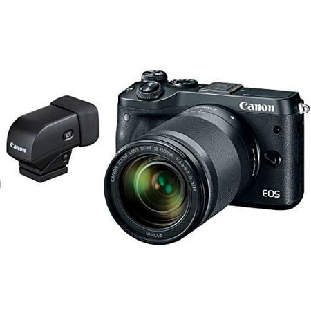 Canon EOS M6 Mirrorless Digital Camera with 18-150mm Lens (Black) - USA Warranty + Canon EVF-DC1 Electronic