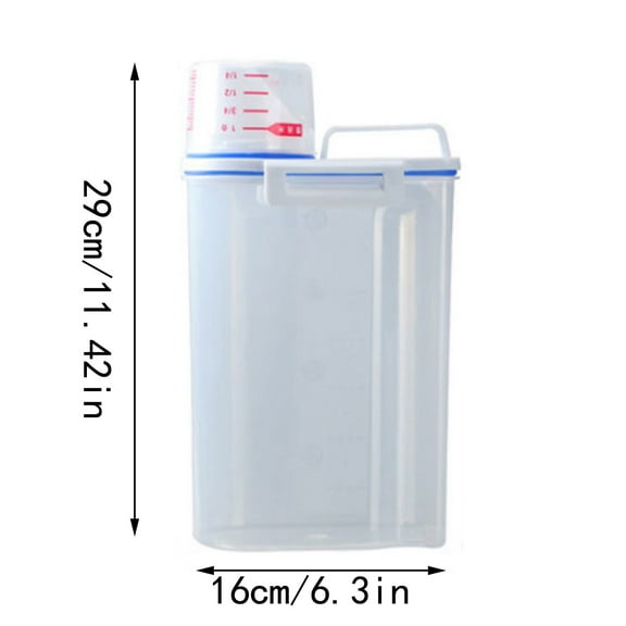 Flour&Rice&Sugar Container 5L Pantry Food Storage Containers with Lids Airtight & Measuring Cup Small Air Tight Rice Holder Bin Plastic Cereal Grain Dispenser Kitchen for Sugar Dry Goods Pet Food