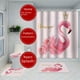 thumbnail image 2 of Cortina de ducha con estampado digital de flamencos Cortina de baño de poliéster Cortinas de ducha para baño, 2 of 6
