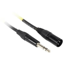 Rockville RCXMB3Y 3' Male REAN XLR to 1/4'' TRS Cable Yellow 100% Copper