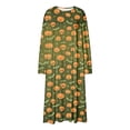 thumbnail image 6 of SELONE Plus Size Nightgowns for Women Long Maxi Sleepshirt Pumpkin Skeleton Long Sleeve Nightshirt Halloween Loungewear, 6 of 8