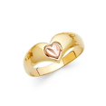 thumbnail image 1 of Precious Stars DM02127RG-sz7 14K Two Tone Gold Rose Gold Heart Chevron Ring - Size 7, 1 of 1