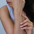 thumbnail image 3 of Nuragold 10k Real Yellow Gold Figaro Link 2.5mm Diamond Cut Two Tone Pave Chain Bracelet or Anklet (7"-9") Italian Jewelry for Men & Women, 3 of 9