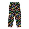 thumbnail image 5 of Xecao Colorful Geometric Dog Women's Straight Lounge Pajama Pants: The Epitome of Relaxed Sleepwear, 5 of 9