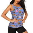thumbnail image 2 of Balery Fastfoods Camiseta sin mangas estampada ligera para mujer, tops de entrenamiento sin mangas, camisetas de yoga transpirables de secado rápido.-Small, 2 of 7