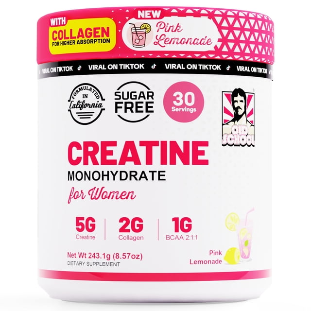 Suplemento de monohidrato de creatina en polvo Old School Labs, 30 porciones