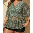 thumbnail image 6 of Swim Suits for Women Short Sleeve Flowy Tank Top with High Waisted Boyshort Modest Swimwear Plus Size Bathing Suit Fashion, 6 of 6