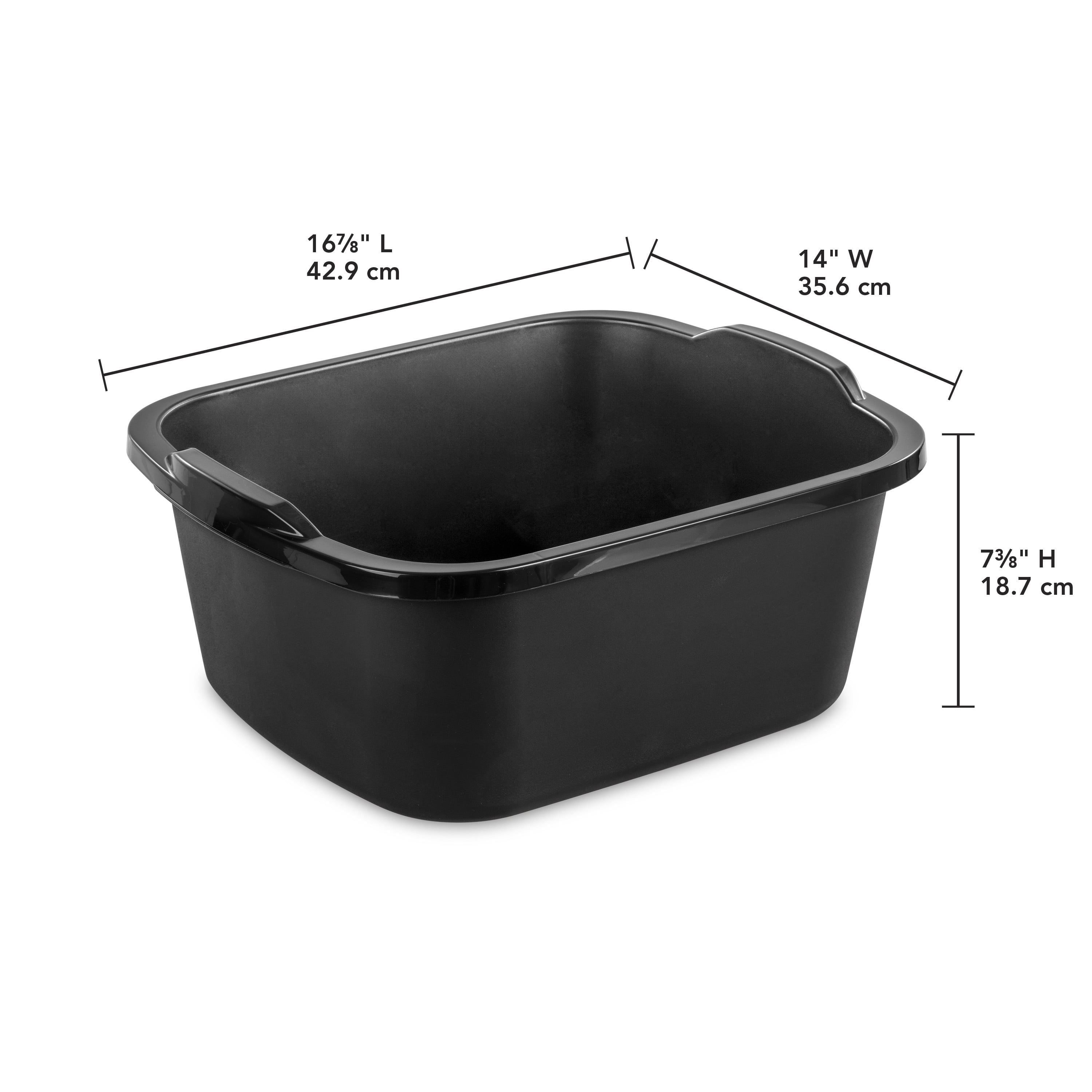 Sterilite Small Portable Rectangle Plastic 8 Qt Dish Pan Basin