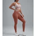 thumbnail image 4 of Tummy Control Butt Lifting Leggings, Comdrip High Waisted Leggings for Women Splicing Hip Lifting Fitness Yoga Pants Soft Workout Yoga Leggings Compression Leggings for Women Coffee S, 4 of 9