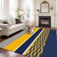 thumbnail image 3 of Area Rug 60×96in, Blue Yellow Gray Line Floor Carpet Living Room Rug, Abstract Geometric Stripe Non-Slip Welcome Mat Indoor Rugs for Bedroom Dining Room, 3 of 9