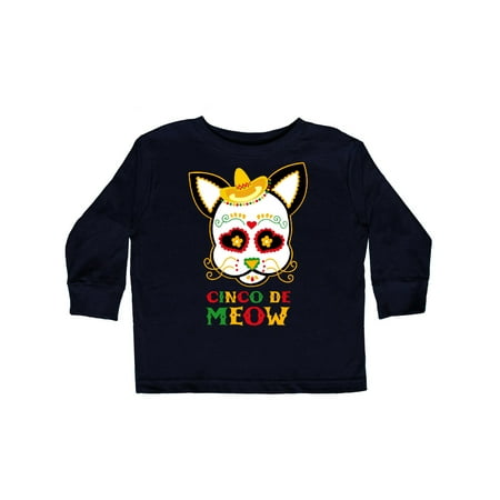 

Inktastic Cinco De Meow Cat Gift Toddler Boy or Toddler Girl Long Sleeve T-Shirt