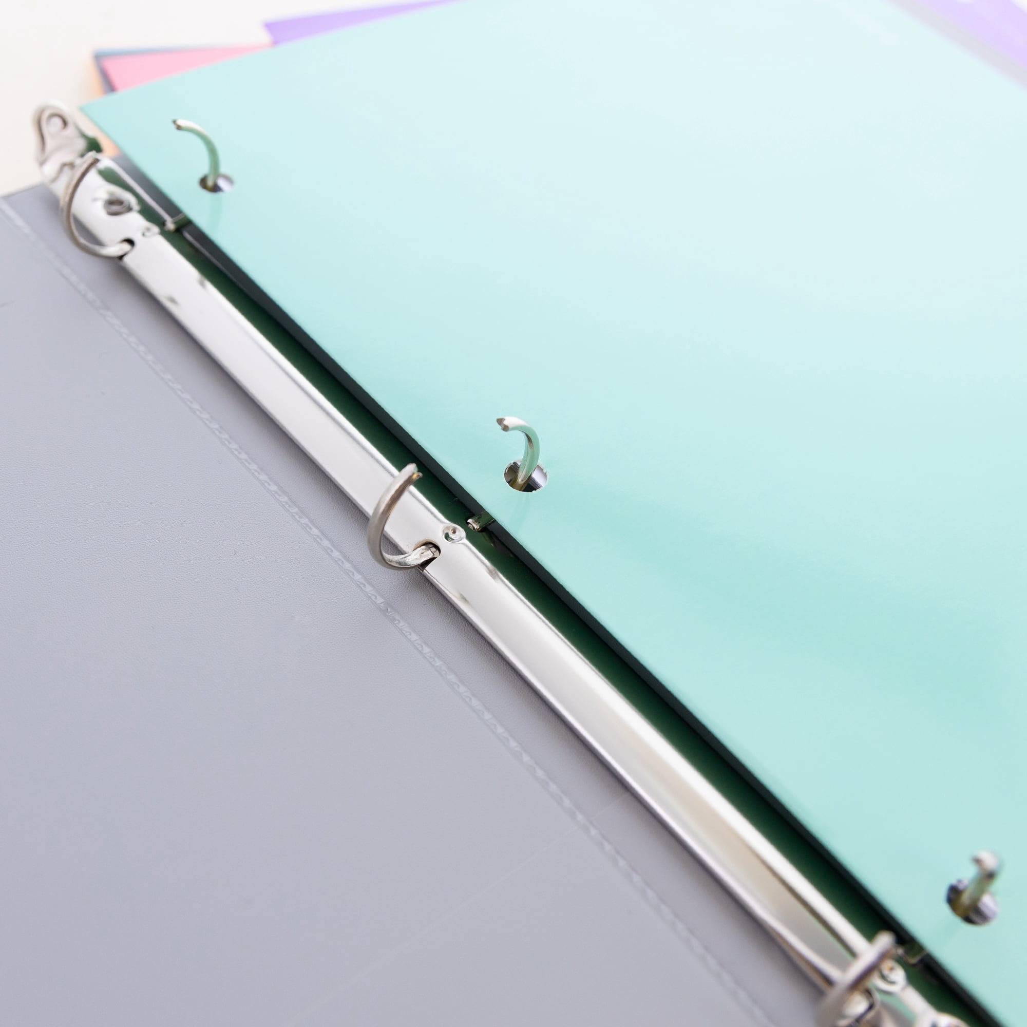 BAZIC 2 Pockets Paper File Folder, Laminated Glossy 3 Hole Portfolio, Assorted Pastel Colors Letter Size, 48-Pack