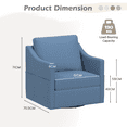 thumbnail image 2 of YODOLLA Swivel Glider Rocking Armchair, Nursery Fabric Accent Chair,360° Rotating Metal Base, Blue, 2 of 9