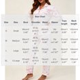 thumbnail image 3 of Vynhevius Women's Printed 2‑Piece Pajama Set Lapel Collar Open Front Long Sleeve Top Pants Comfortable Sleepwear,Pink,M, 3 of 7