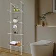 thumbnail image 3 of 4 Tiers Bookshelf Acrylic Ladder Type Shelf for Small Spaces Clear Organizer, 3 of 13