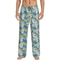 thumbnail image 2 of Lsque Flower and Sail Boat Print Men's Pajama Pants, Lounge Pant - Comfortable Home Wear,Elastic Waistband, Stylish Design-X-Large, 2 of 9