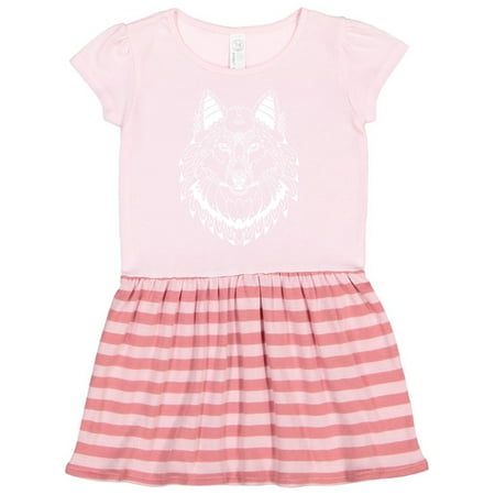 

Inktastic Tribal Wolf Head Gift Toddler Girl Dress