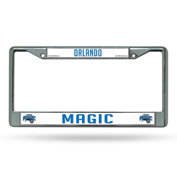 Orlando Basketball Magic - 12" x 6" Standard Size - Chrome Metal License Plate Frame