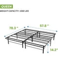 thumbnail image 2 of PayLessHere Metal Bed Frame Foldable Metal Platform Mattress Foundation with Support Up to 1000lbs Steel Slats Support Noise Free Heavy Duty Bed Frame Easy Assembly, Queen, 2 of 7