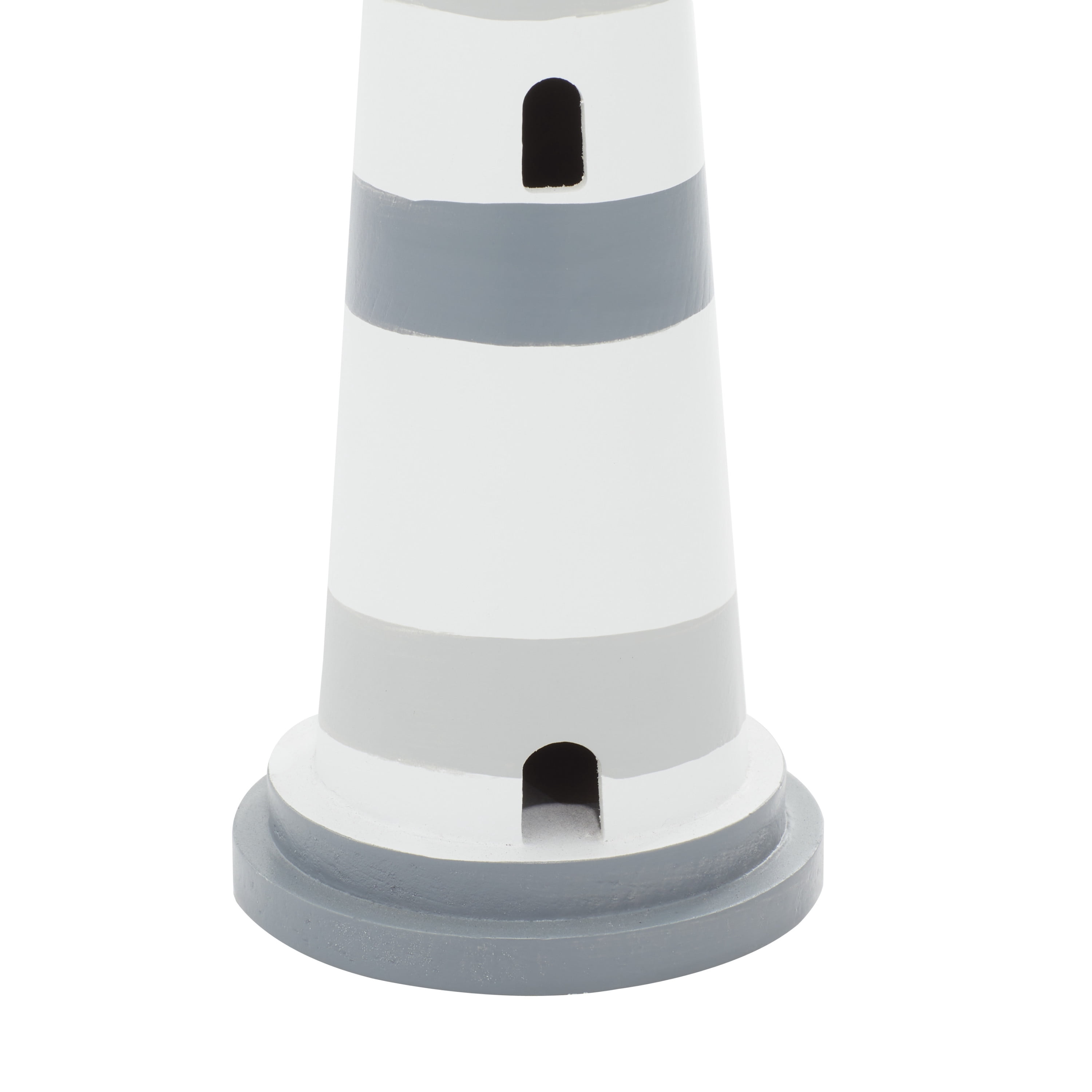 4" x 13" Gray Wood Light House Sculpture, by DecMode