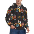 thumbnail image 2 of Wukai Cartoon Tractor Print Men Hoodies Fleece Sweatshirts Long Sleeve Sweaters Pullover Fall Outfits Winter Clothes-3X-Large, 2 of 7