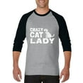 thumbnail image 1 of Artix - Mens Raglan Sleeve Baseball T-Shirts - Crazy Cat Lady, 1 of 5