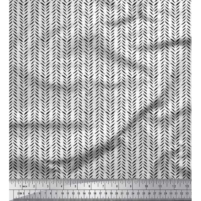 Soimoi Velvet Fabric Leaves Block Print Fabric by Yard 58 Inch Wide