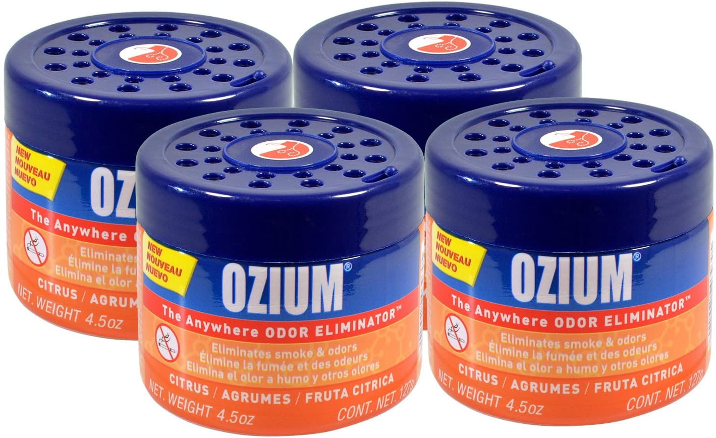 Ozium Gel Smoke &amp; Odors Eliminator 4PACK with A 4Leaf