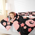 thumbnail image 4 of Manfei Cartoon Skull 7pcs Queen Bedding,Pink Ghost Print Bedding Comforter Set Queen,Halloween Reversible, 4 of 7