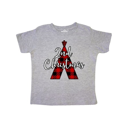 

Inktastic 2nd Christmas Buffalo Plaid Gift Toddler Boy or Toddler Girl T-Shirt