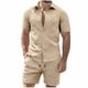 thumbnail image 2 of Ceisia Men's Slim Fit Jacquard 2-Piece Set Short Sleeve Button-Down Shirt with Elastic Waist Drawstring Shorts Gifts, 2 of 9
