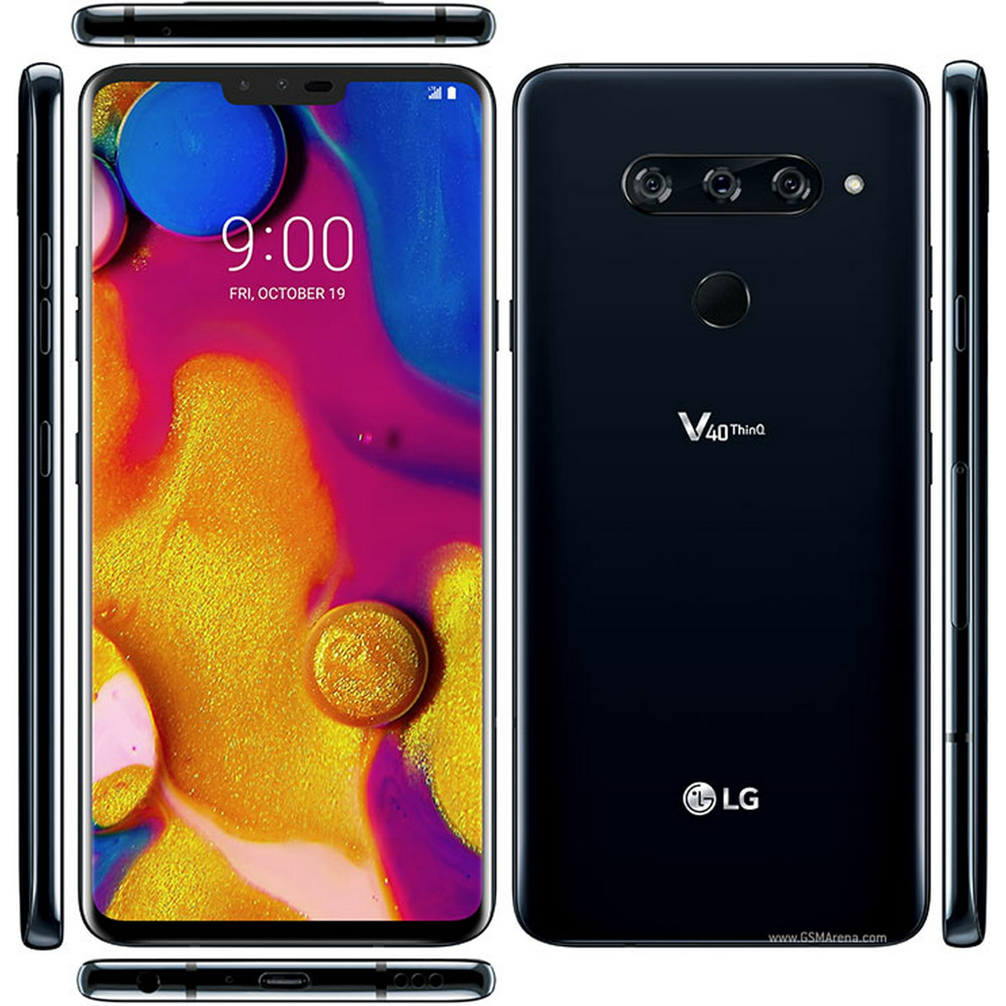Lg V40 Thinq Lm V405ua 64gb Gsm Unlocked Black Open Box Walmart Canada