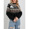 thumbnail image 3 of KelaJuan Women Knit Sweater Long Sleeve Crew Neck Elephant Pullover Warm Sweater for Fall Winter, 3 of 6